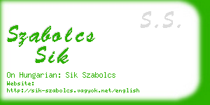 szabolcs sik business card